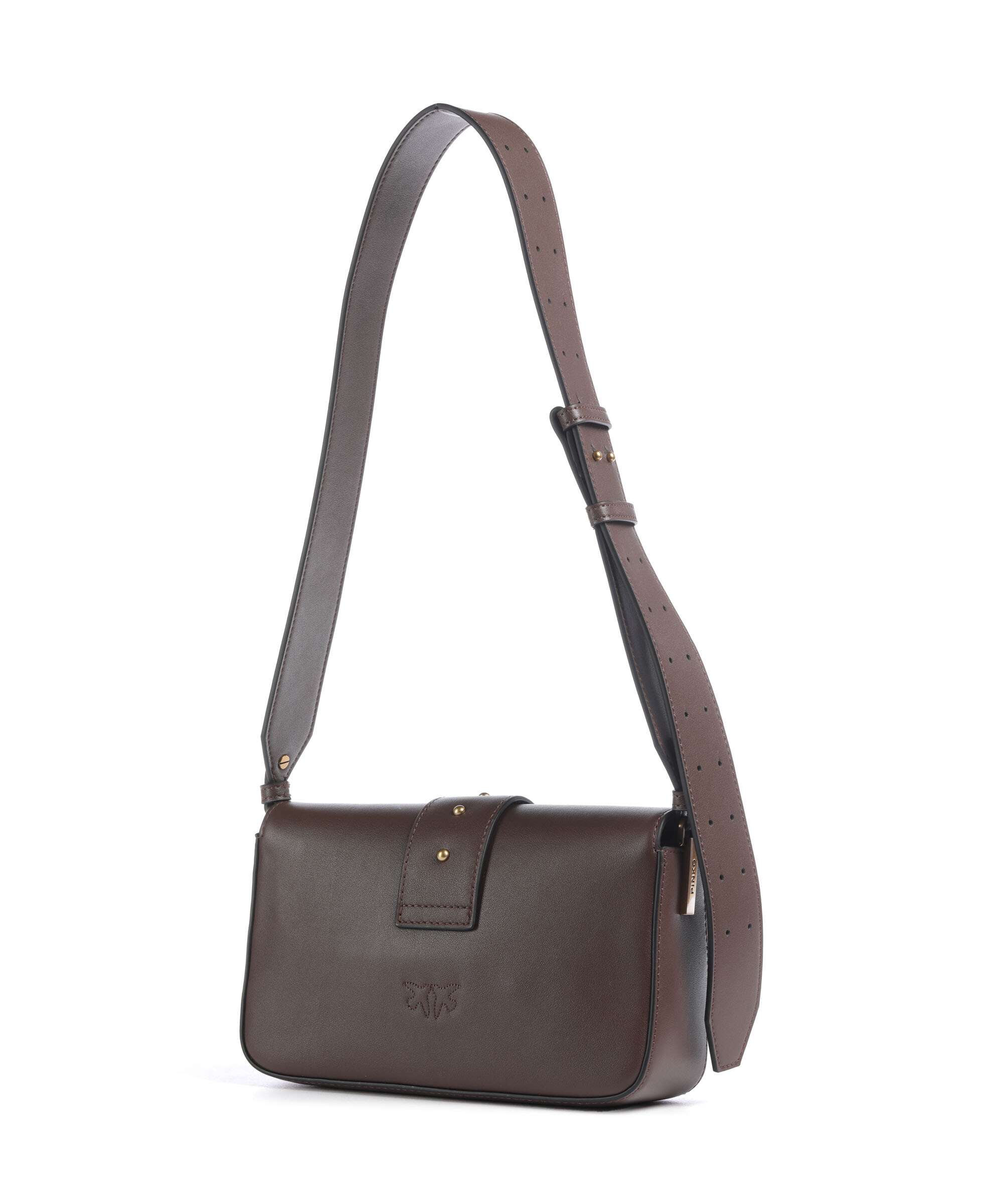 Pinko Love One Mini Slouchy Shoulder bag marrone castano/antique gold
