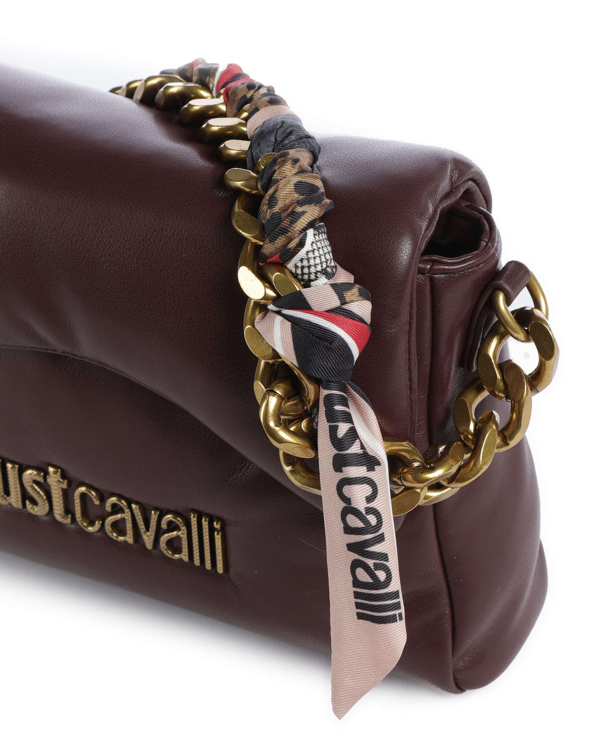 Just Cavalli Puffy Foulard Shoulder bag dark purple