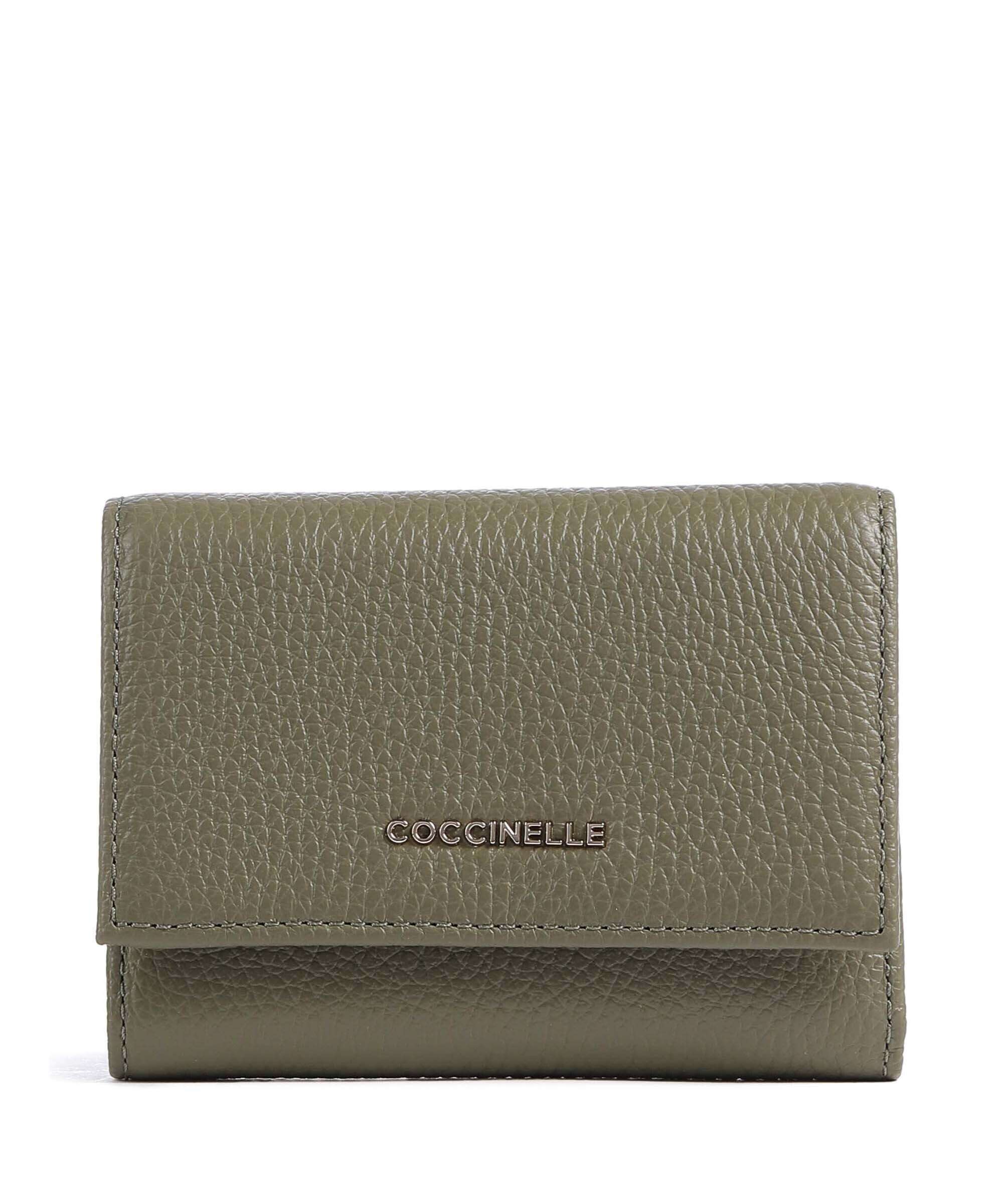 Coccinelle Metallic Soft RFID Wallet laurel green