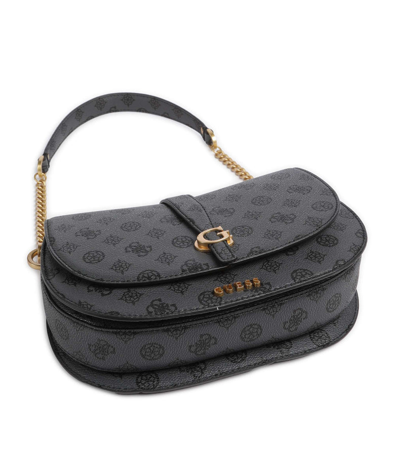 Guess Kuba Shoulder bag charcoal logo