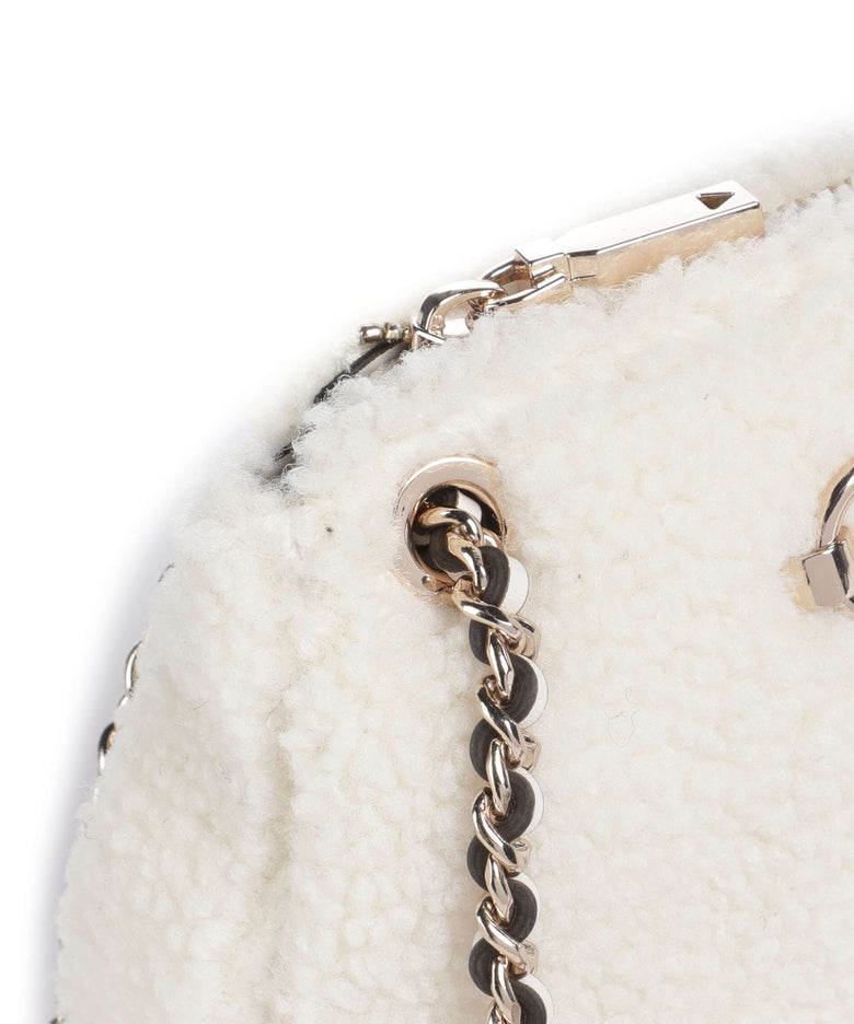 Guess Aslia Shearling Shoulder bag white