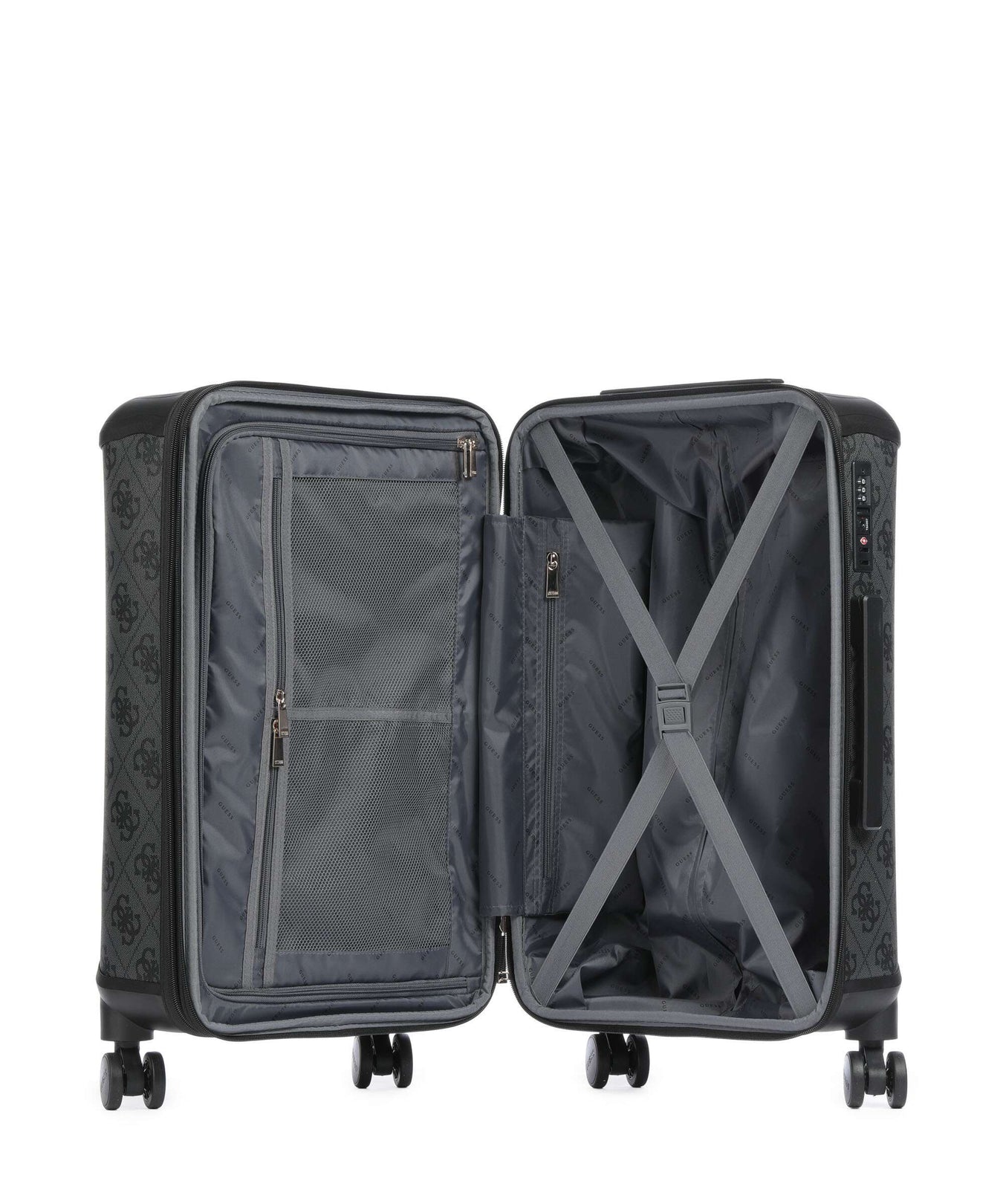 Guess Berta Maxi 4G Spinner (4 wheels) coal logo