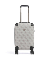 Guess Berta 4G Logo Kuffert med 4 hjul dark taupe logo