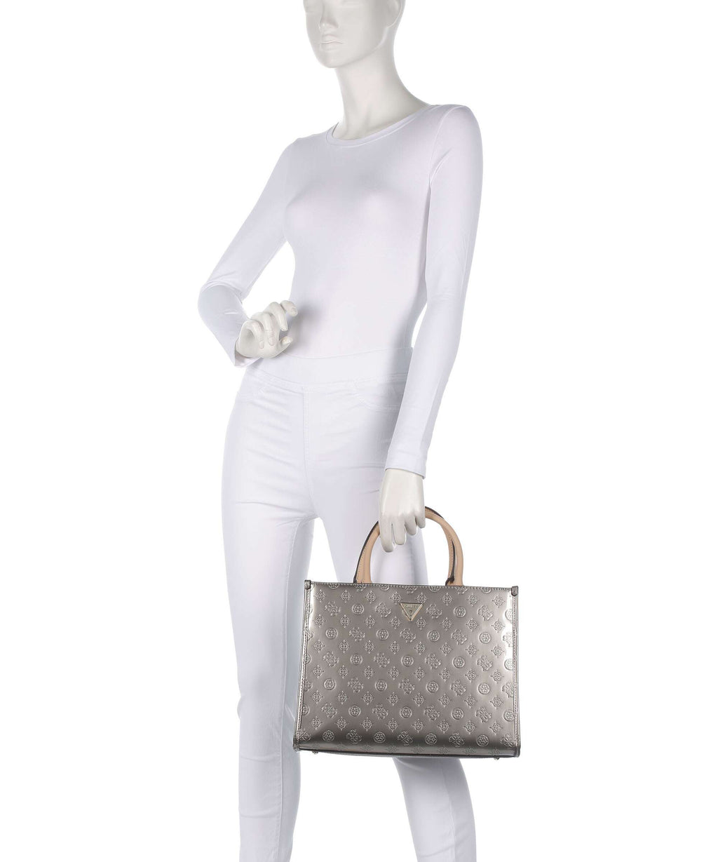 Guess Arnela Handbag pewter logo