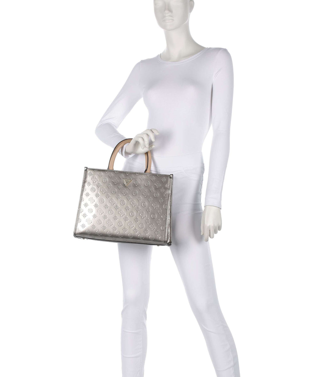 Guess Arnela Handbag pewter logo