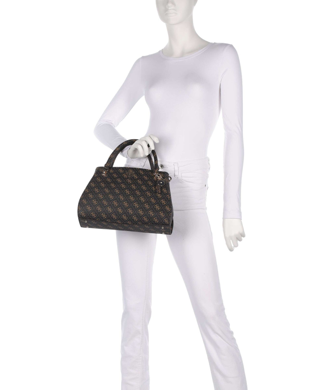 Guess Noelle Q Logo Handbag brown logo