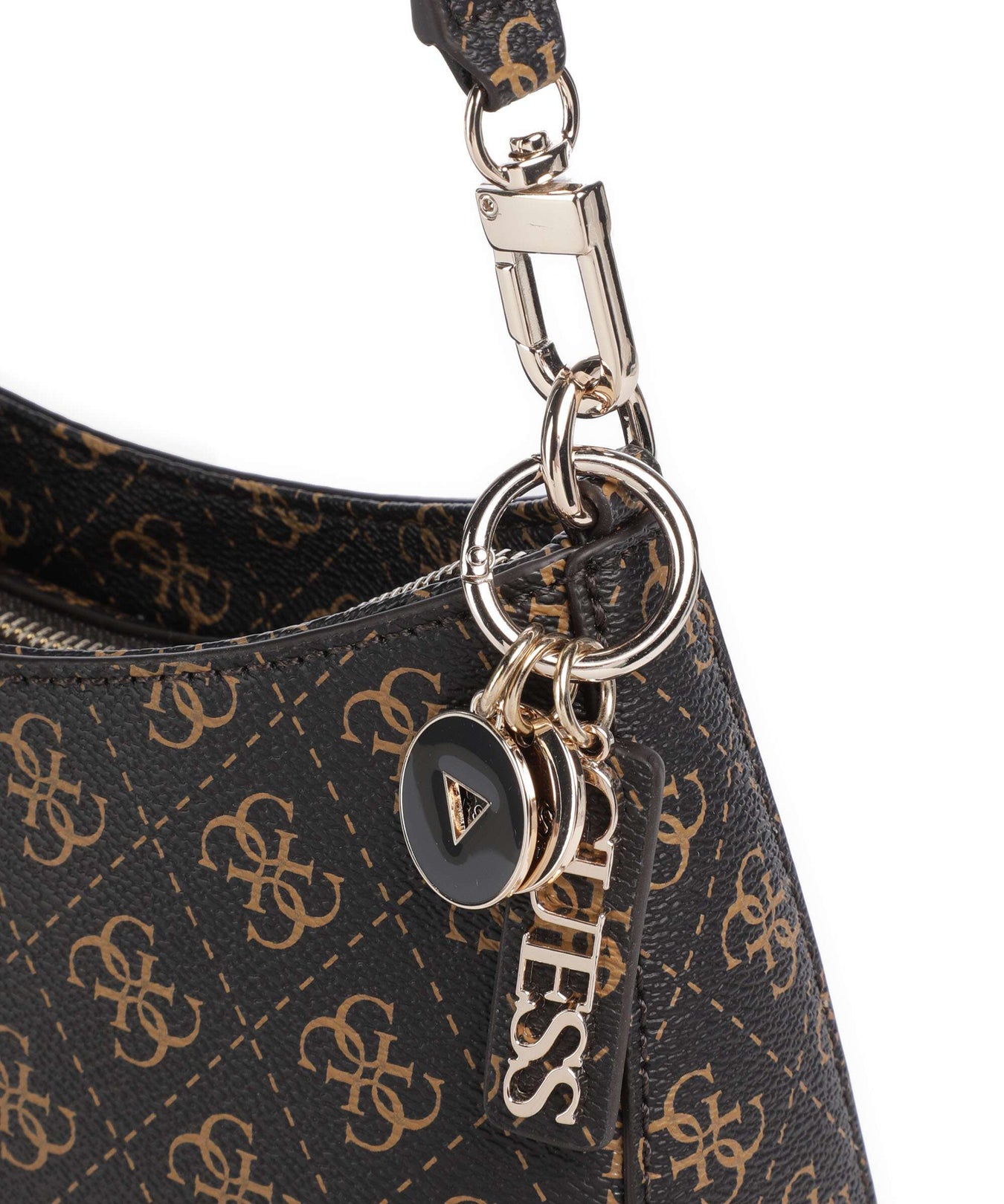 Guess Noelle Q Logo Shoulder bag brown logo