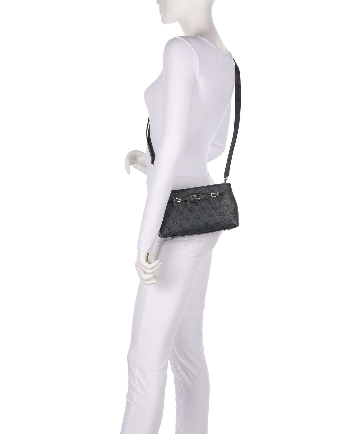 Guess Katya 4G Logo Crossbody bag coal logo