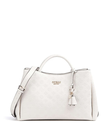 Guess Phoebe Peony Debossed Håndtaske offwhite logo