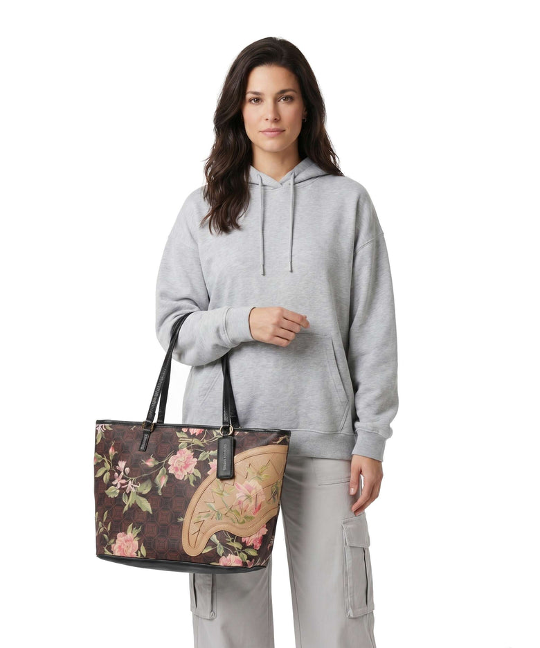 Sprayground AI Henny Floral Tote bag brown