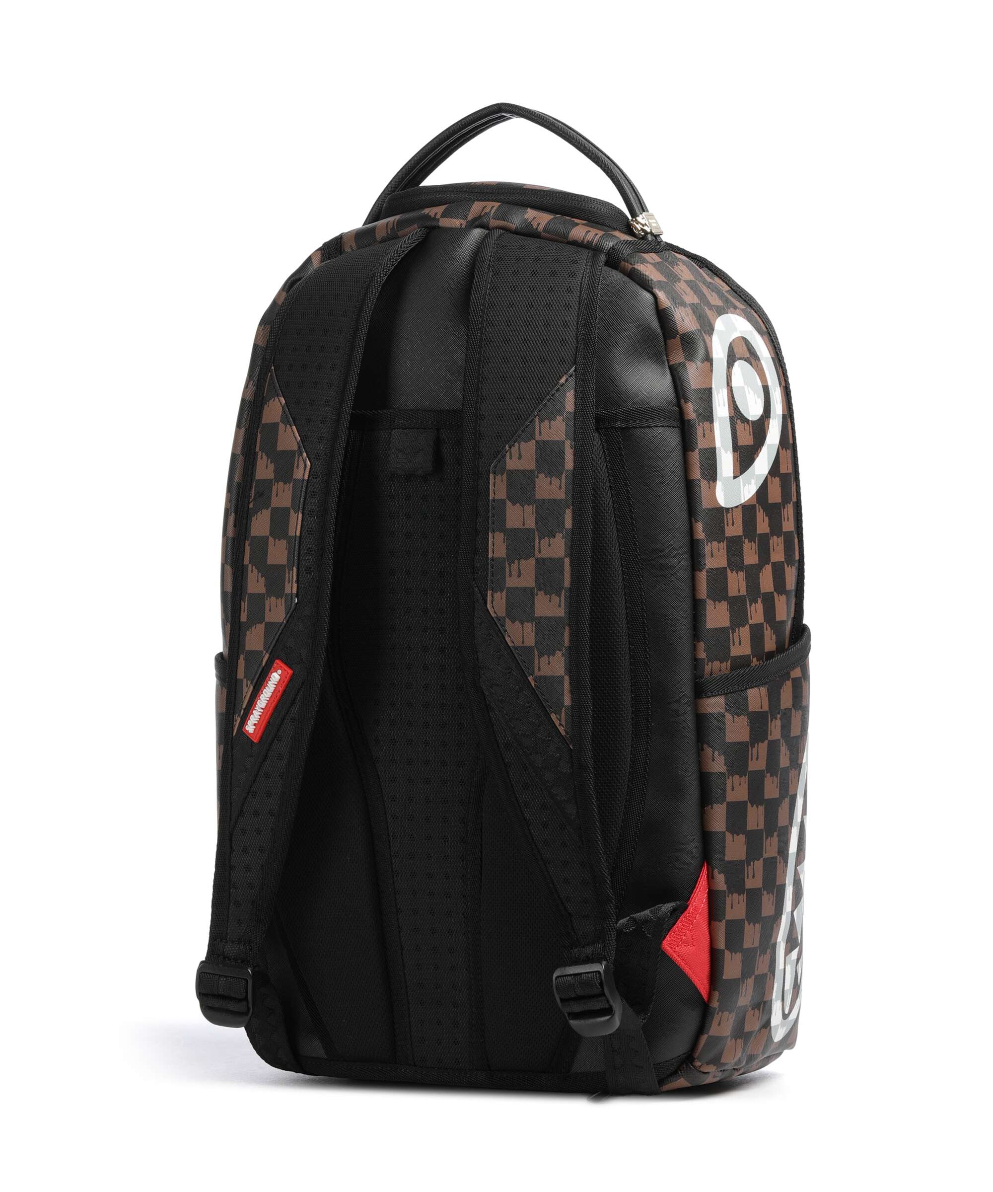 Sprayground Brown And Cream Drip Check Shark Backpack brown