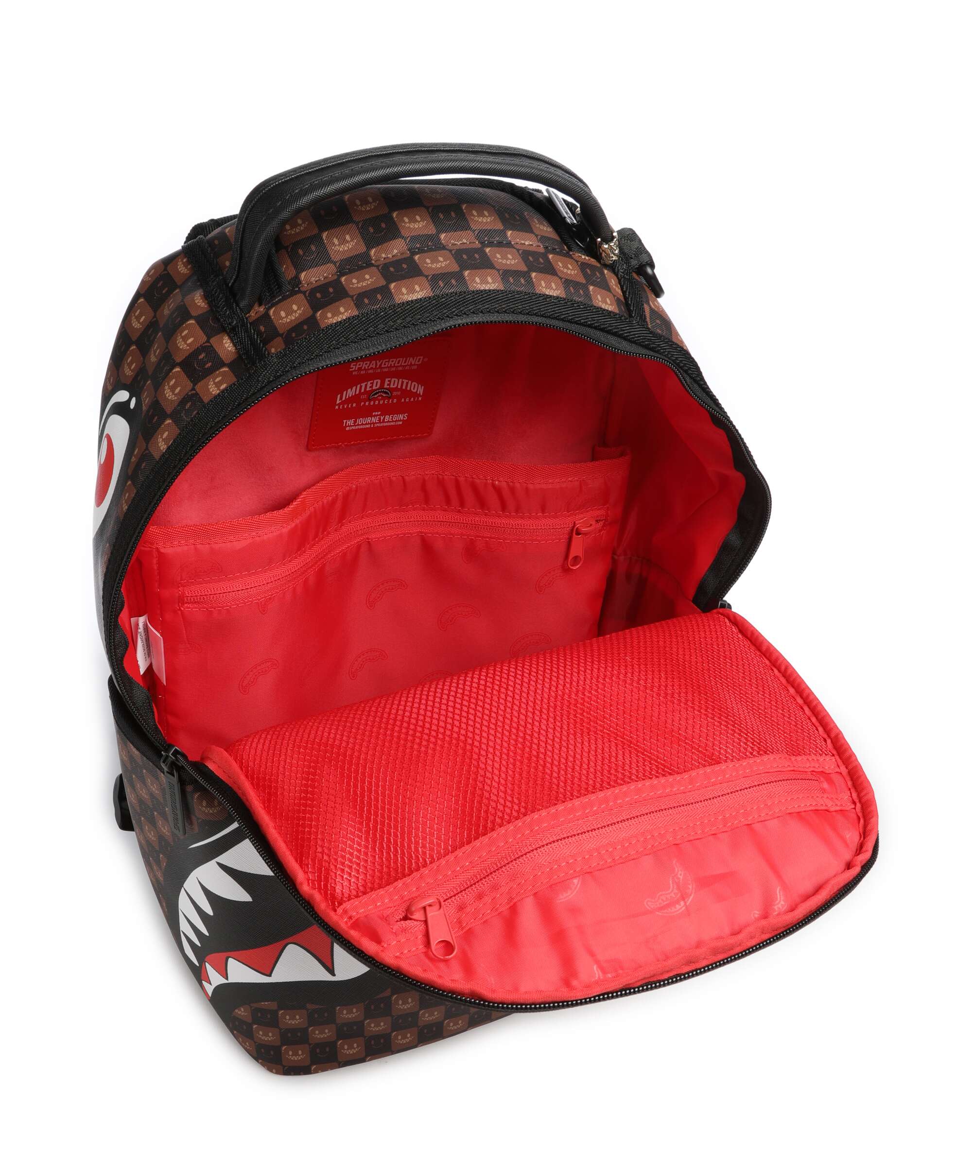Sprayground Sharks In Paris Wtf Bubble Brown Check Backpack multicolour