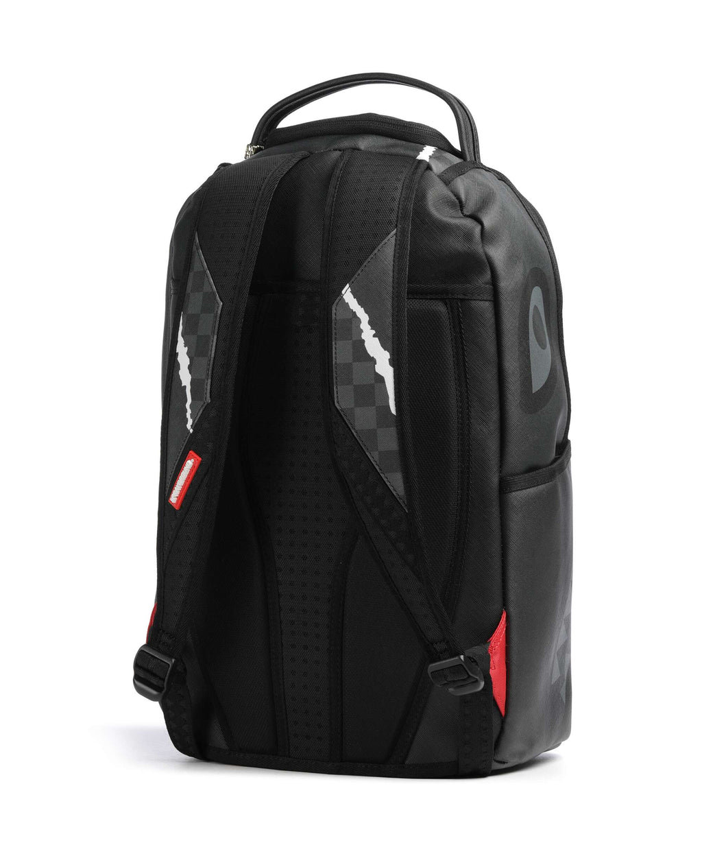 Sprayground Center Rip Revealing Gray Check Backpack black