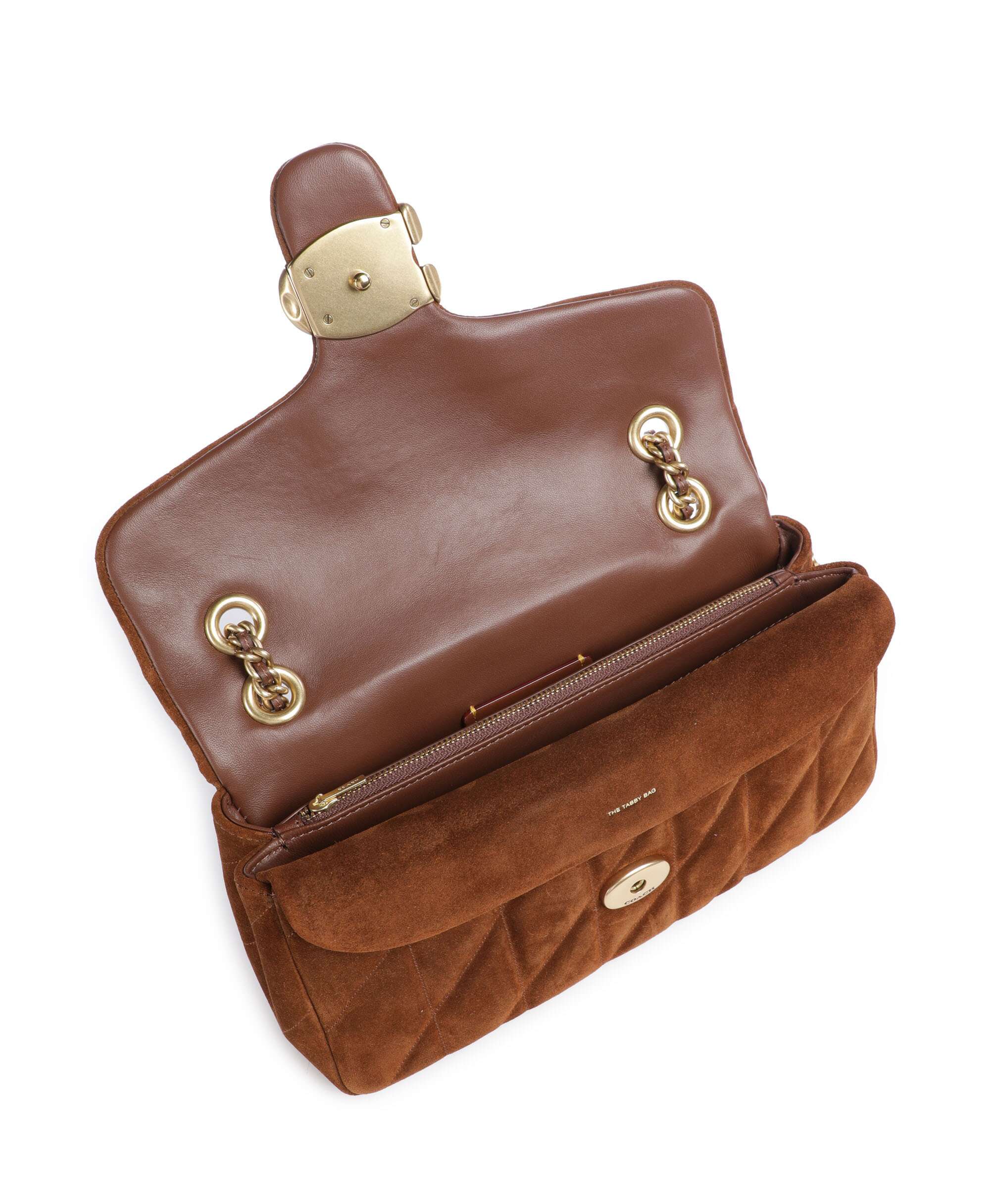 Coach Tabby Quilted Suede 26 Shoulder bag warm brown