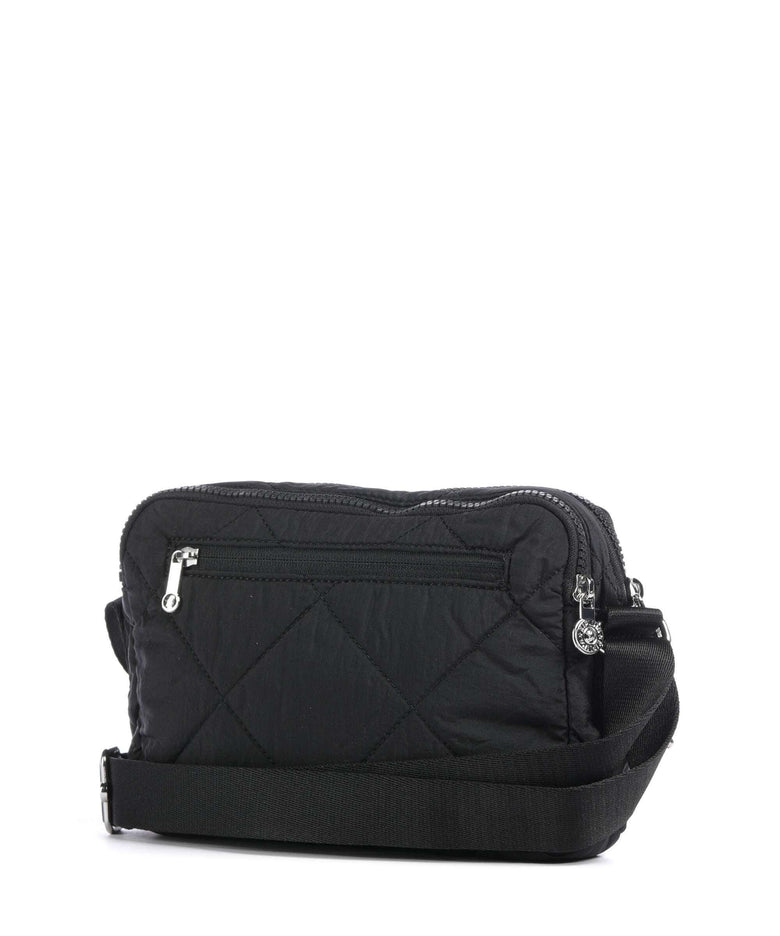 Kipling Crinkled Quilt Abanu M Zip Crossbody bag cosmic black