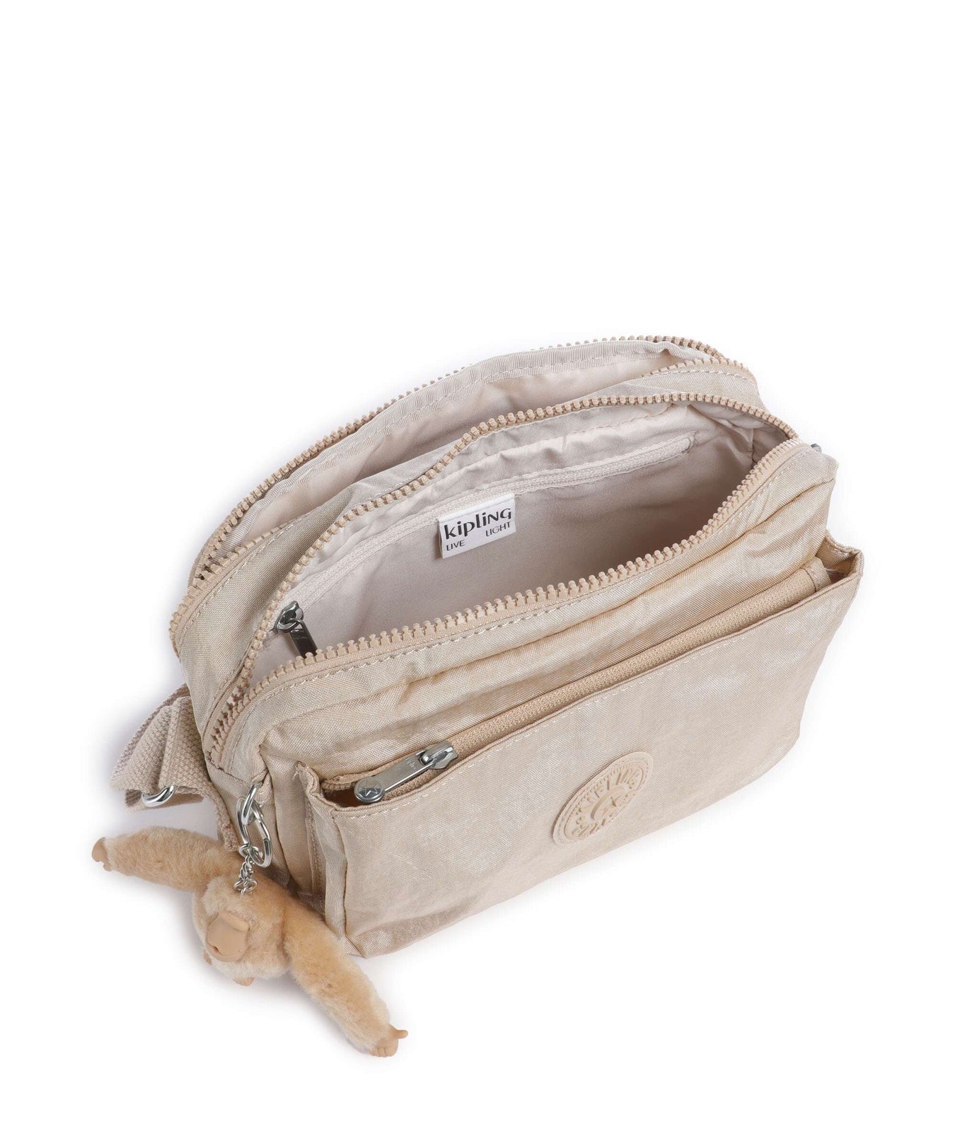 Kipling Basic Abanu M Crossbody bag sparkled beige