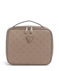 Guess Wilder Toiletry bag dark taupe logo