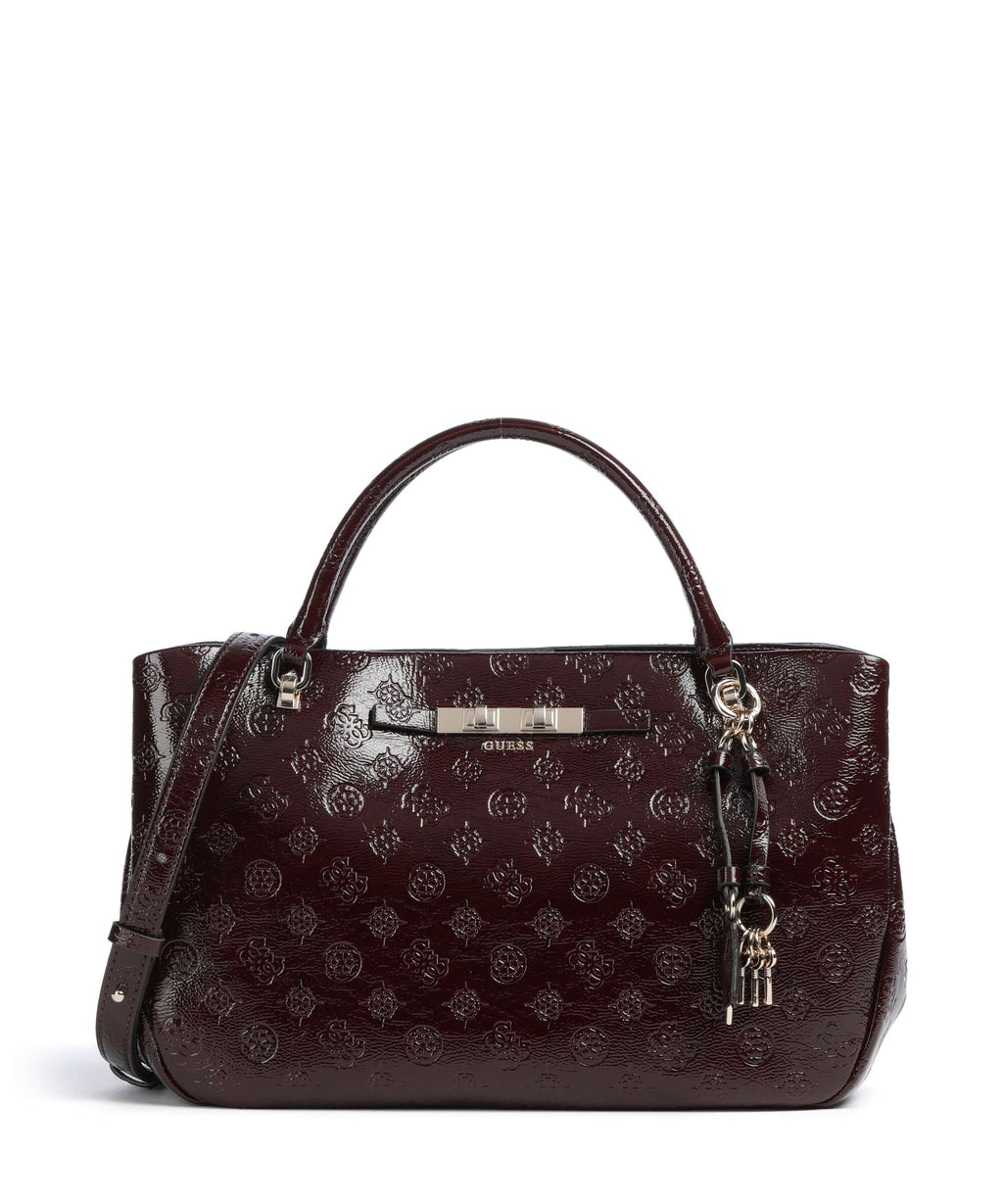 Guess Carmella Girlfriend Handbag burgundy logo