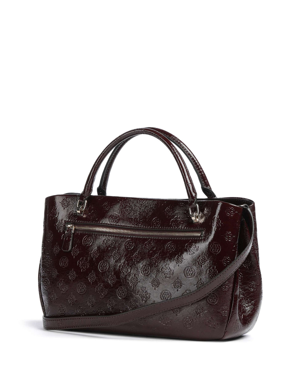 Guess Carmella Girlfriend Handbag burgundy logo