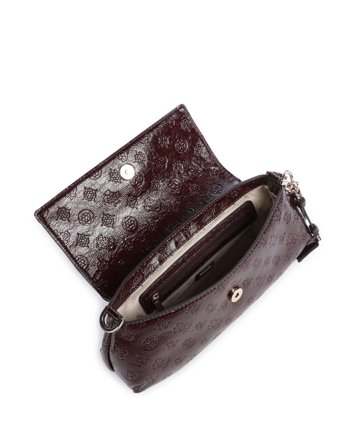 Guess Carmella Crossbody bag burgundy logo