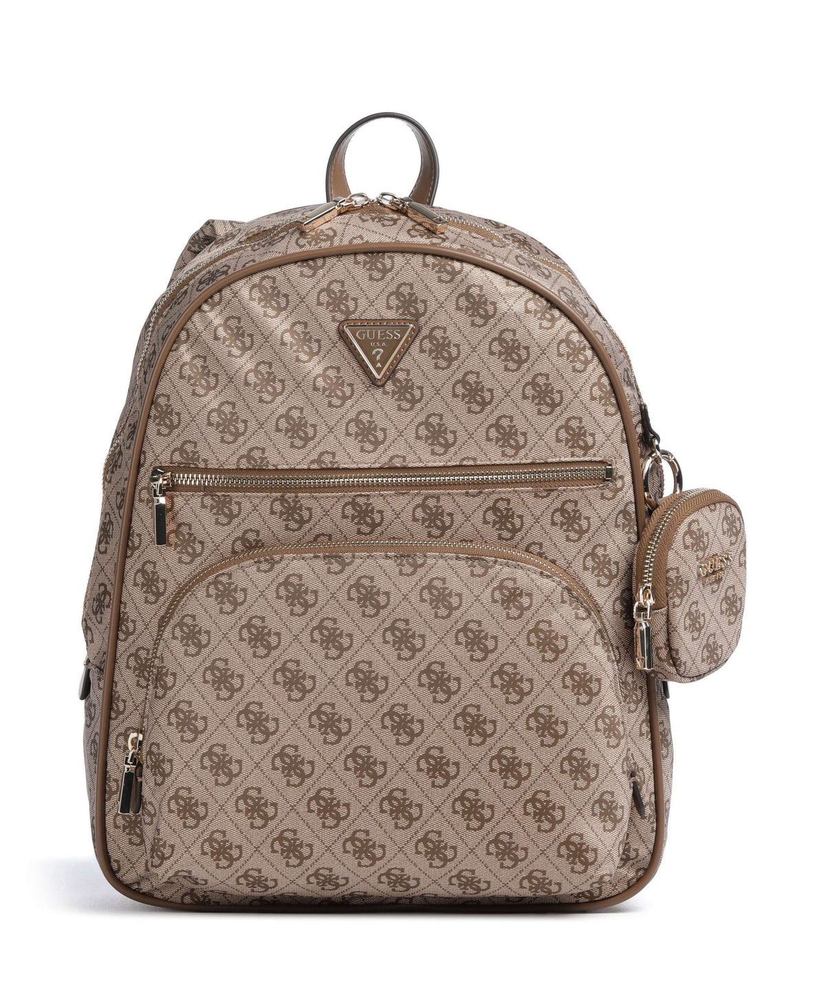 Guess Adrian Tech Logo Large Backpack latte logo