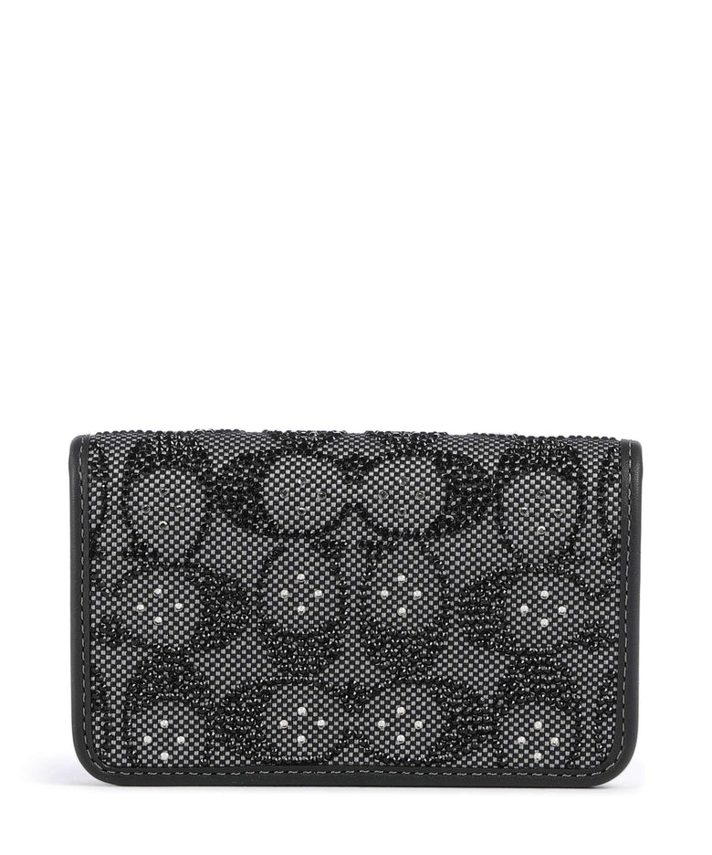 Coach Essential Crystal Signature Jacquard Wallet black