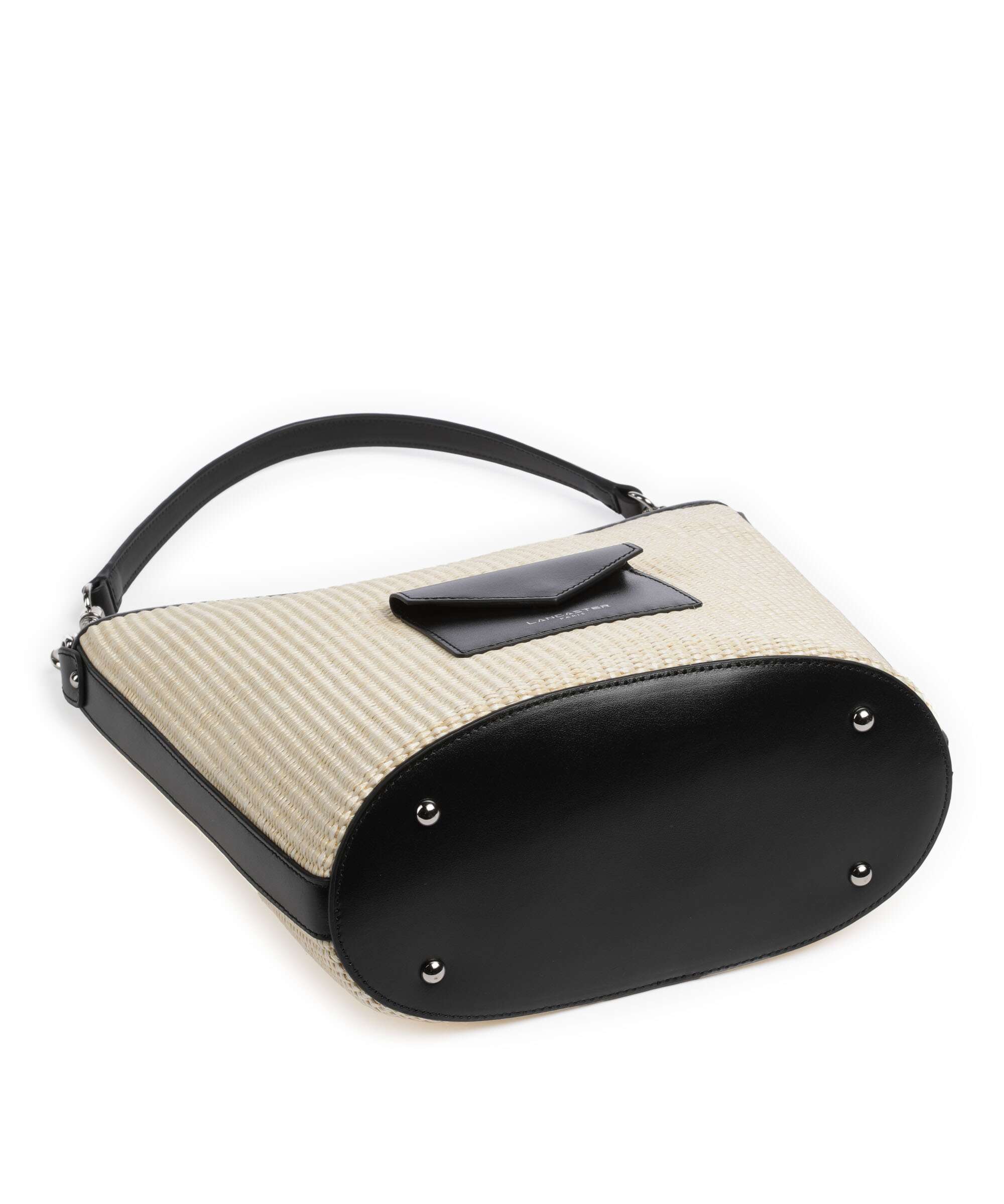 Lancaster Actual Osier Mini Hobo bag beige