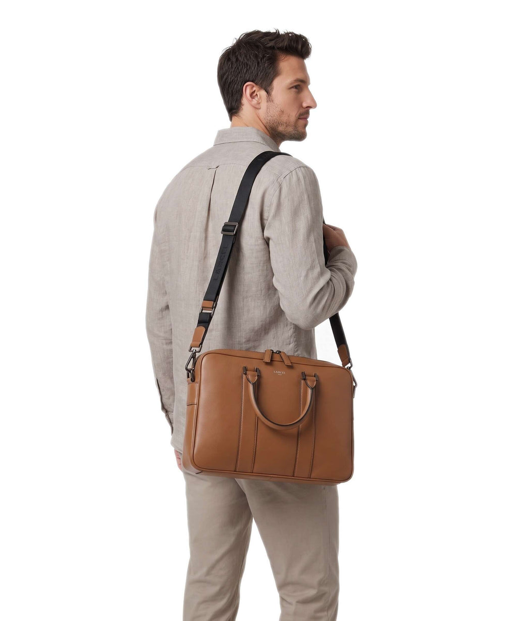 Lancel Edgard Briefcase cognac