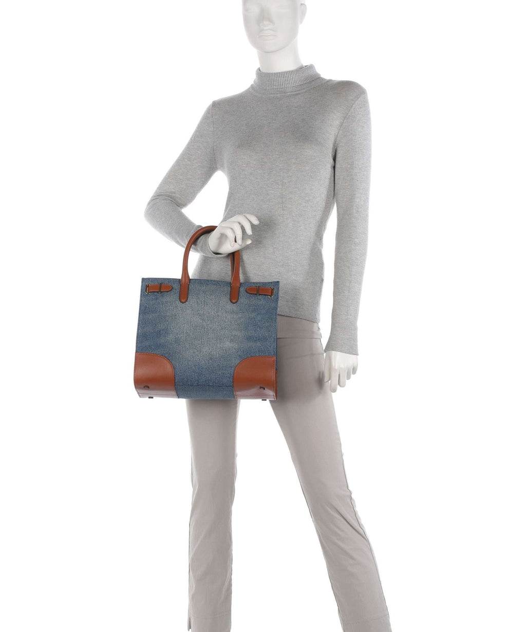Lauren Ralph Lauren Devyn Medium Handbag sunset indigo wash/lauren tan