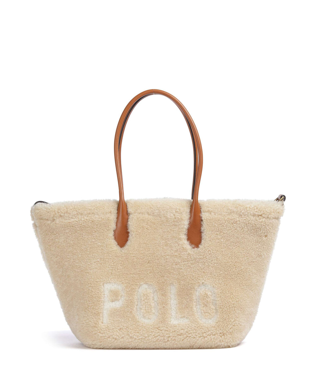 Polo Ralph Lauren Bellport Medium Tote bag cream/cuoio
