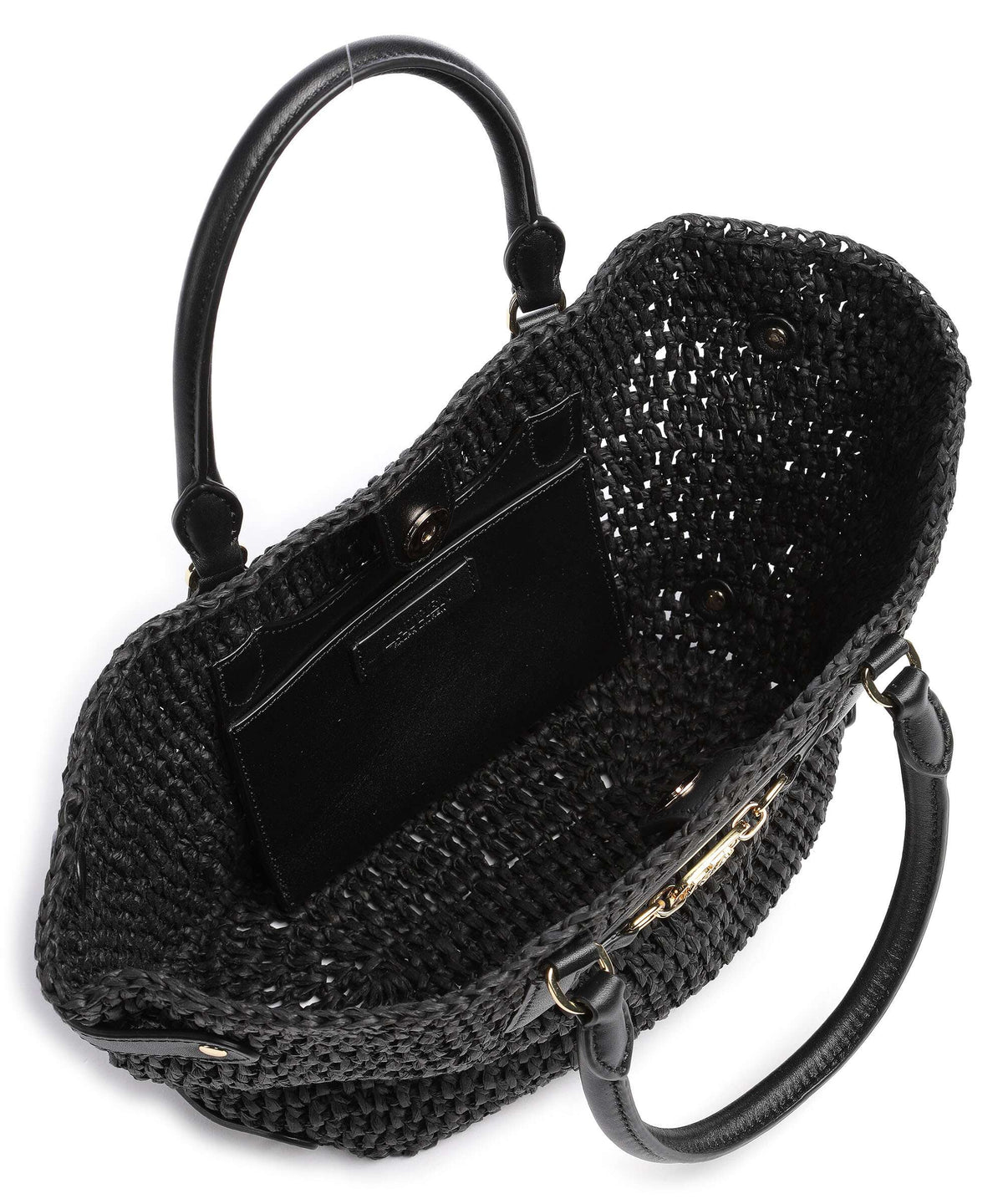 Lauren Ralph Lauren Daphney 20 Straw Handbag black
