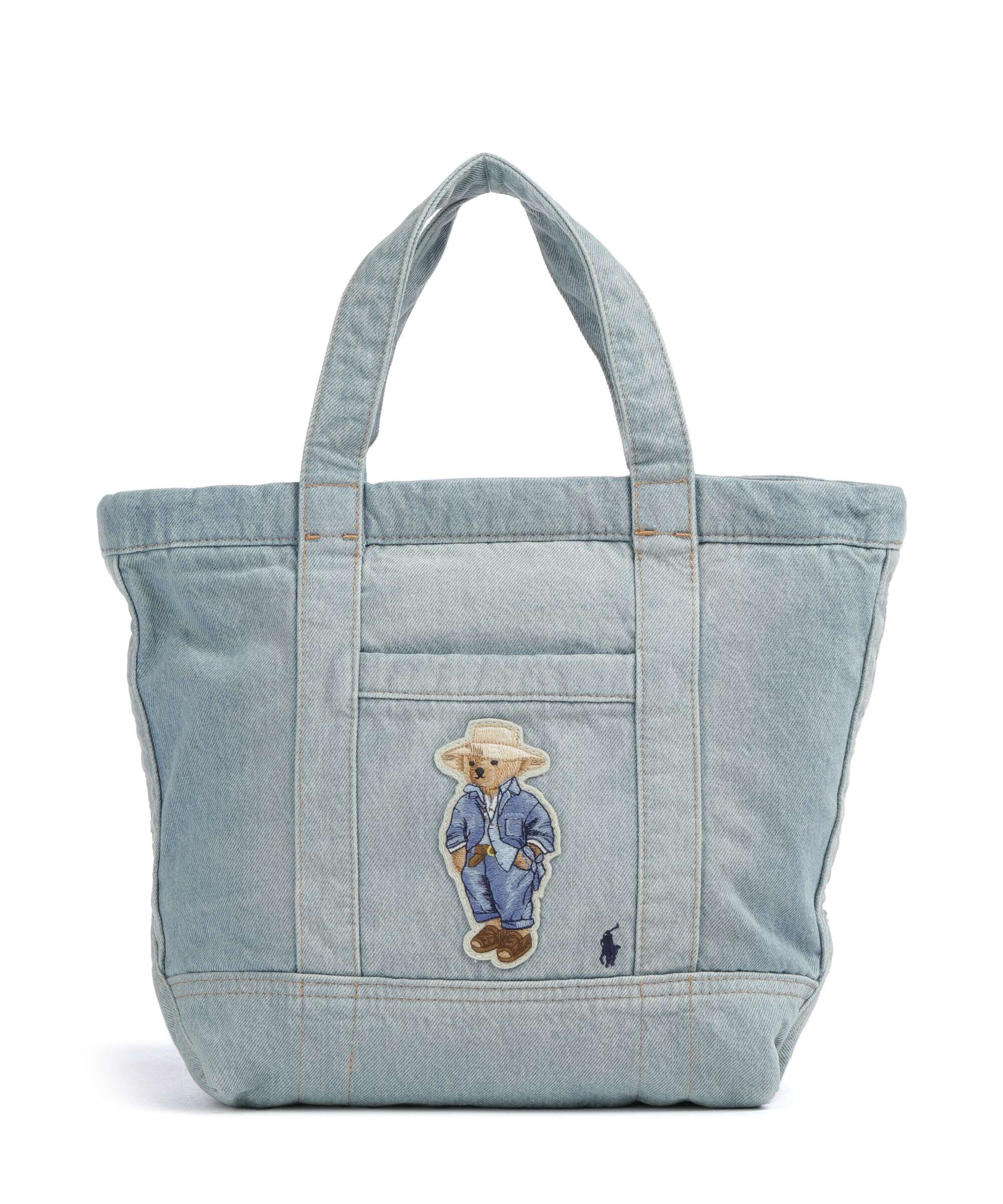 Polo Ralph Lauren Bear Traveller Handbag washed denim