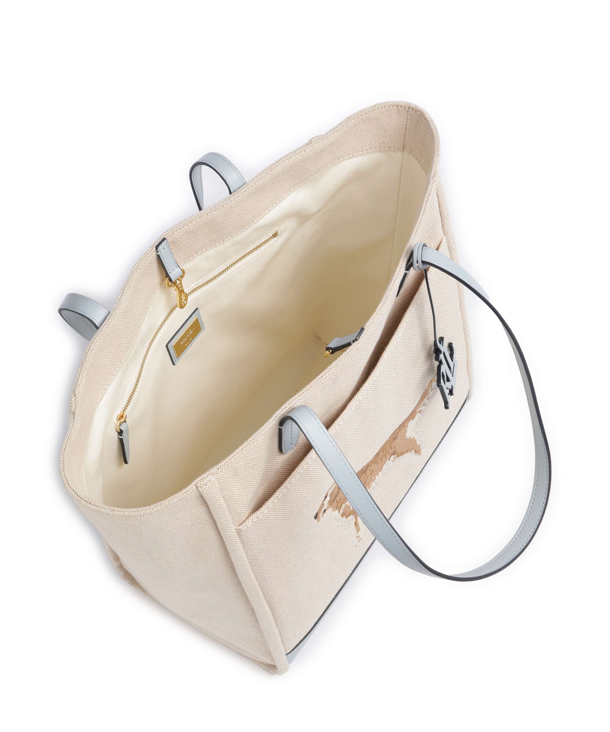 Lauren Ralph Lauren Cameryn Large Tote bag natural/buff canvas/alpine blue