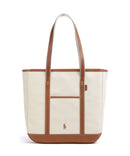 Polo Ralph Lauren Canvas Medium Shopper taske ecru/cuoio