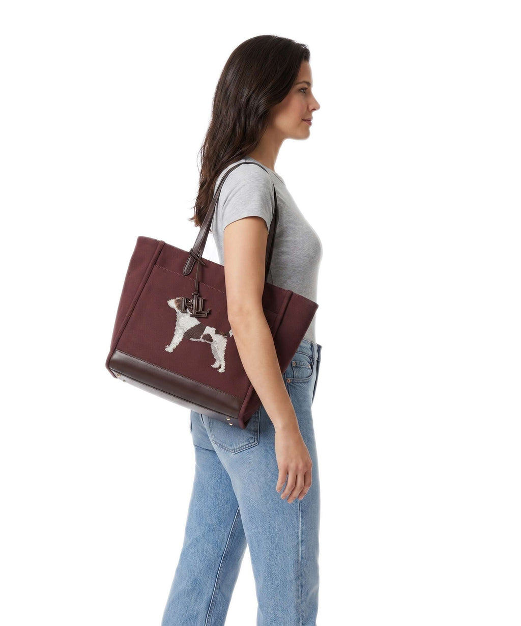 Lauren Ralph Lauren Cameryn Large Tote bag dark garnet/chestnut brown