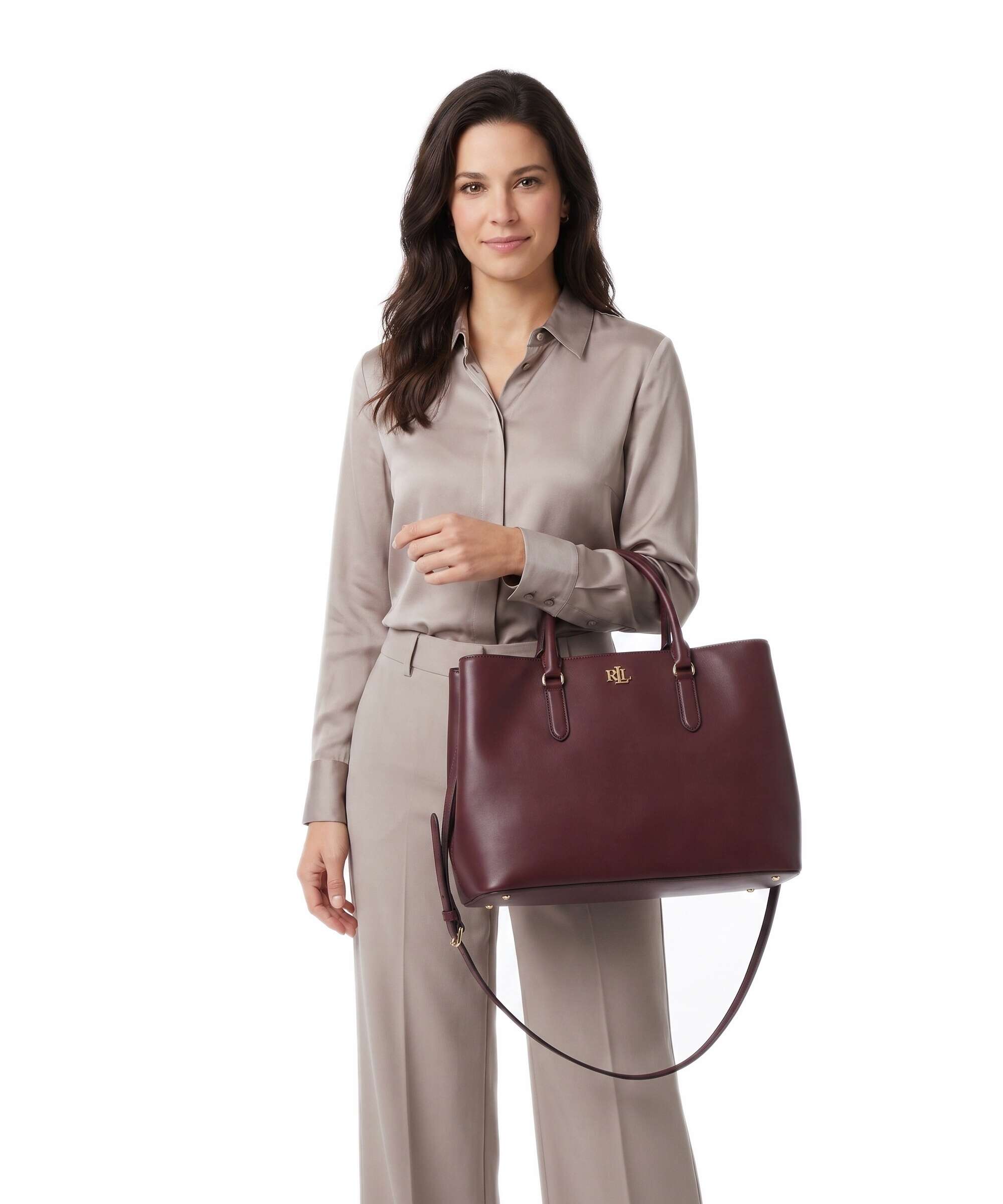 Lauren Ralph Lauren Marcy 36 Handbag dark garnet