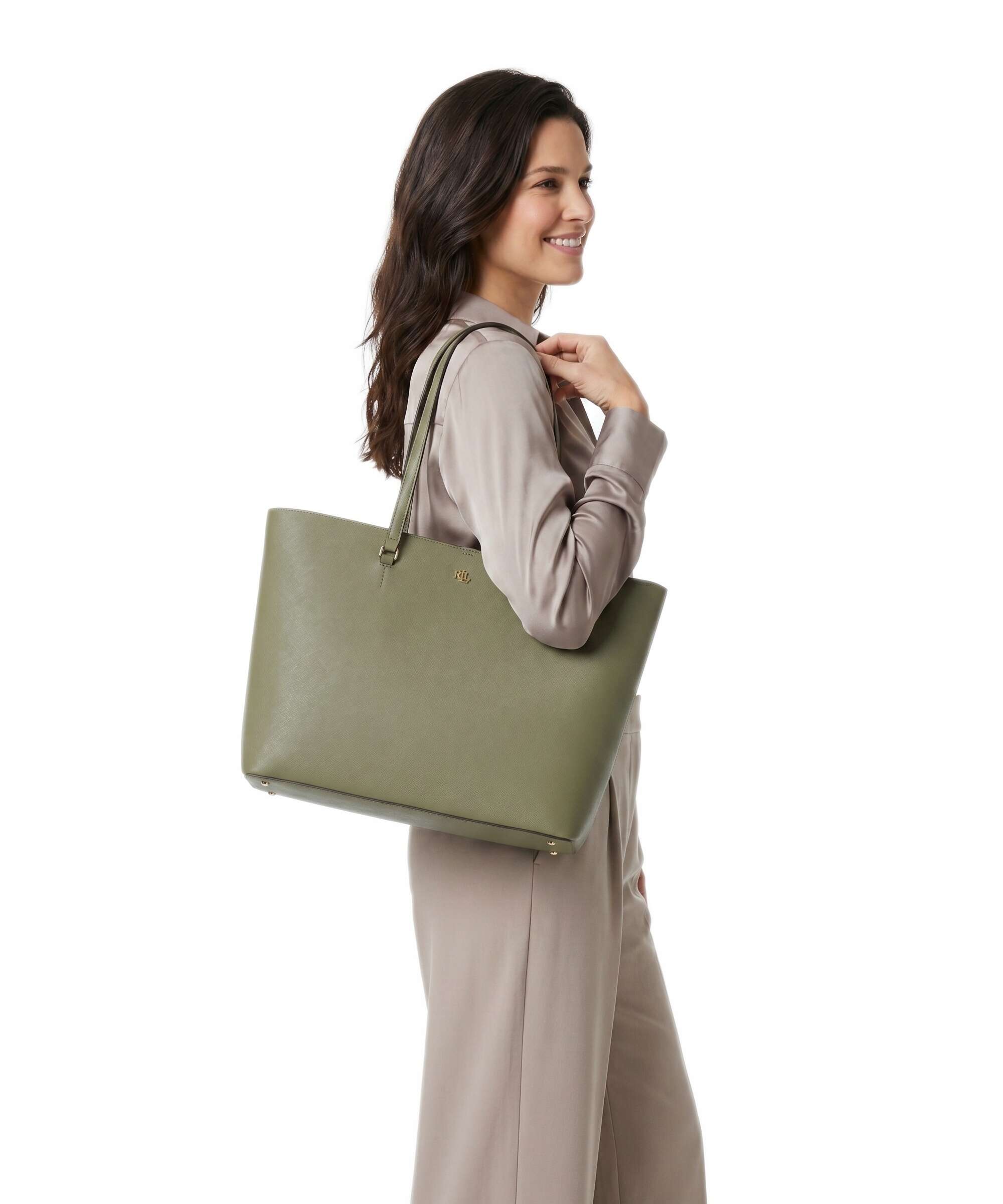 Lauren Ralph Lauren Karly Large Tote bag sage green