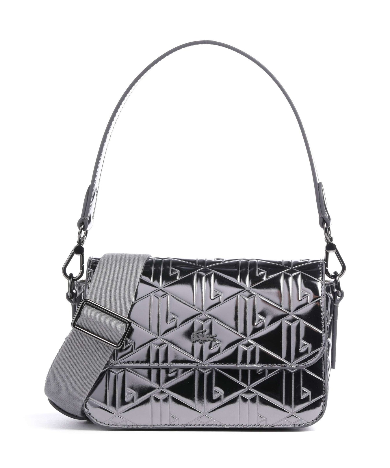 Lacoste Holiday Shoulder bag shiny dark silver