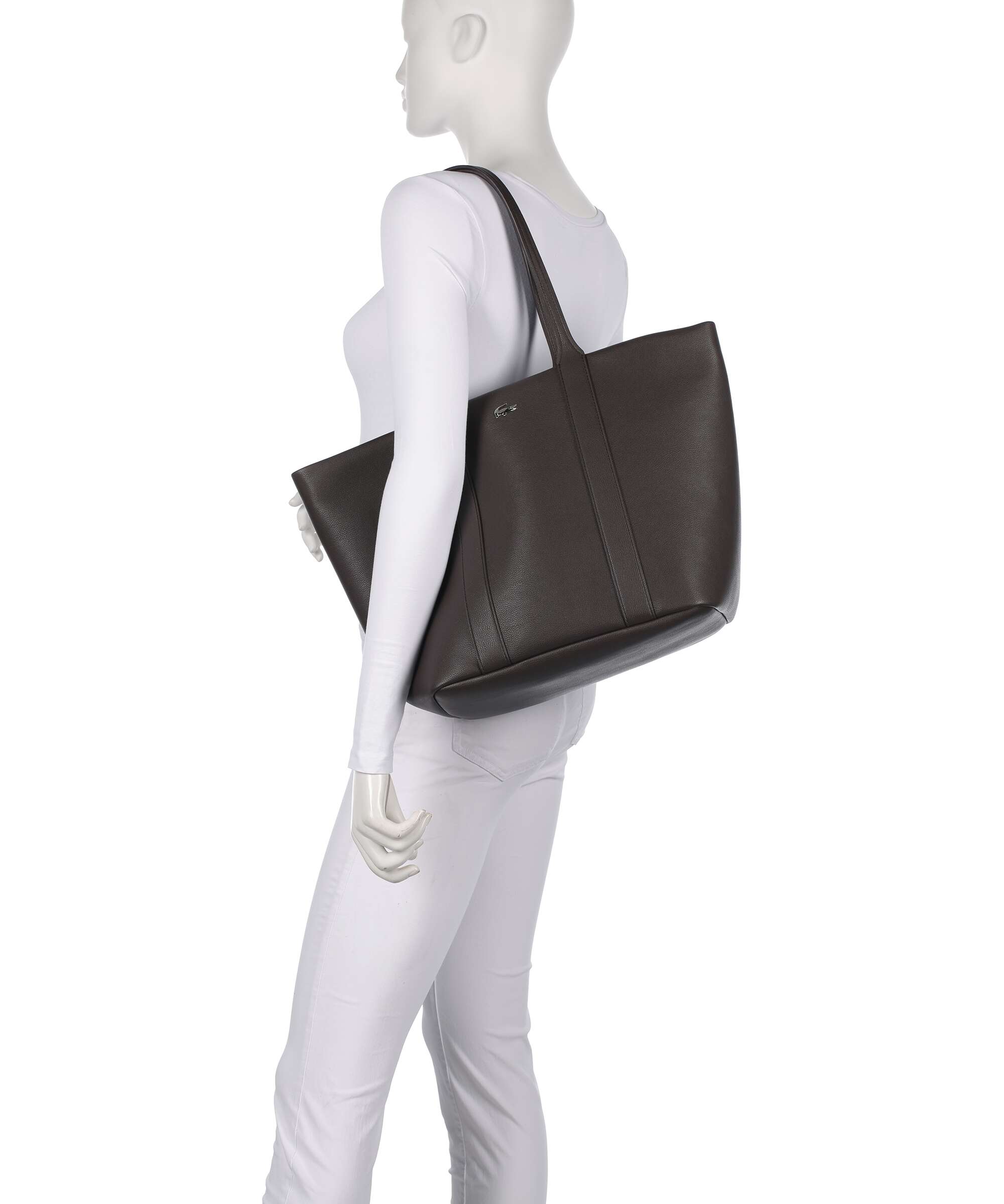 Lacoste Authentic Tote bag dark brown