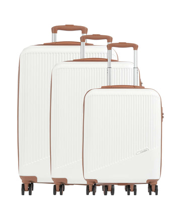 Travelite Bali Kuffertsæt (4 hjul) weiss/cognac