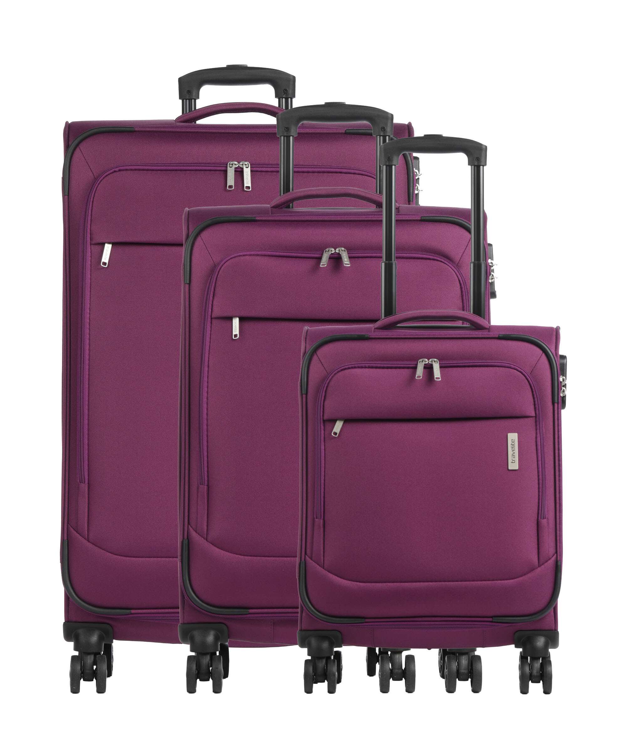 Travelite Priego Suitcase set (4 wheels) berry