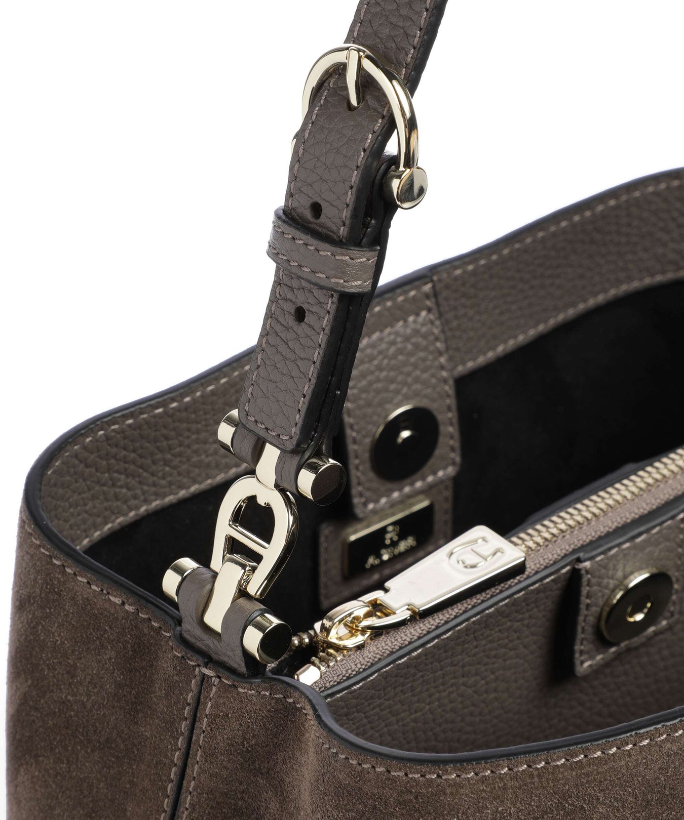 Aigner Delia M Hobo bag coal brown