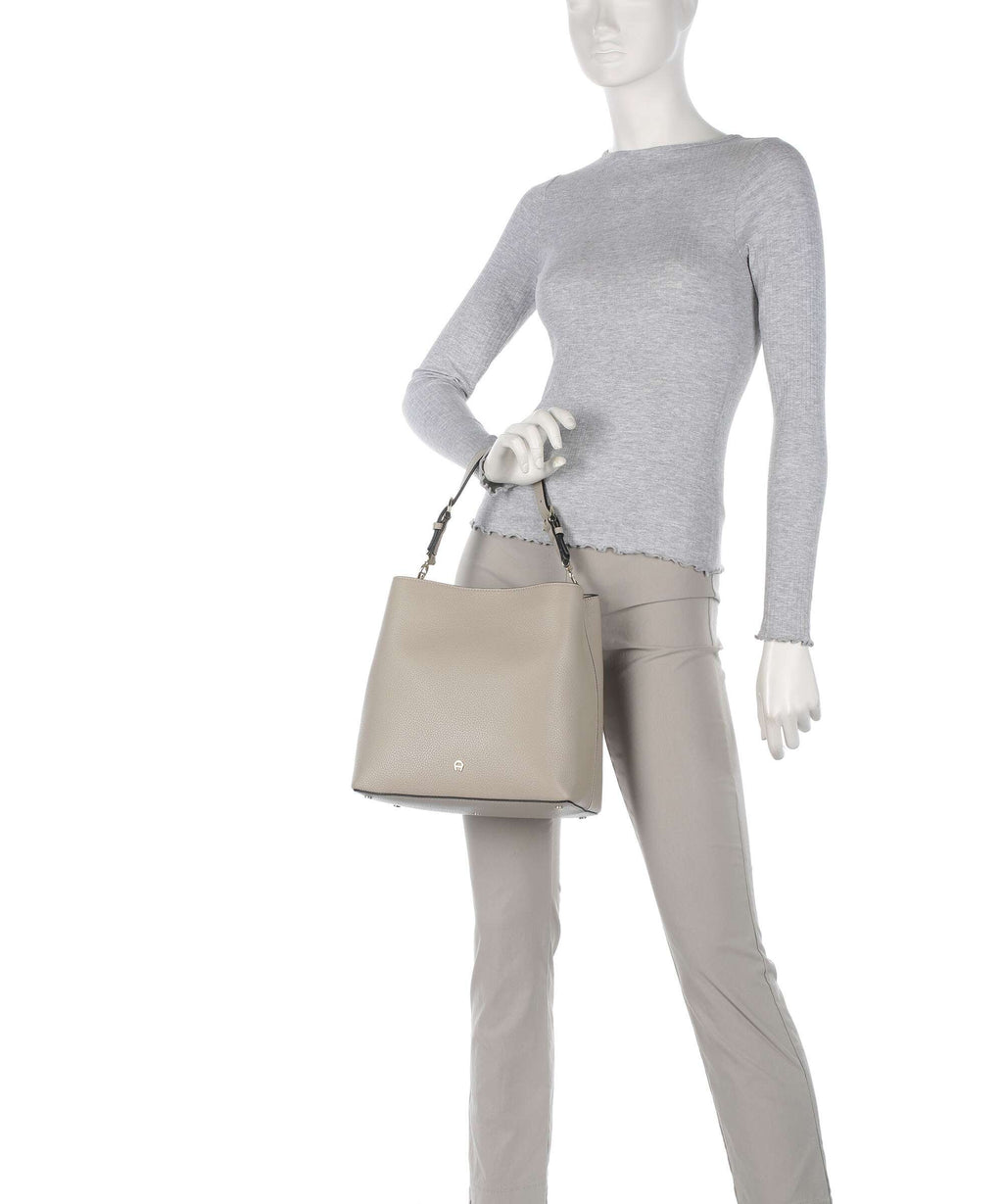 Aigner Delia M Hobo bag alpaca beige