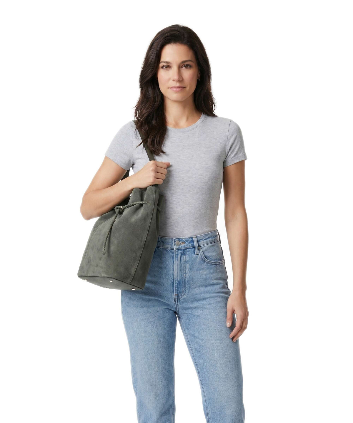 BOSS Revers Bucket bag dark green