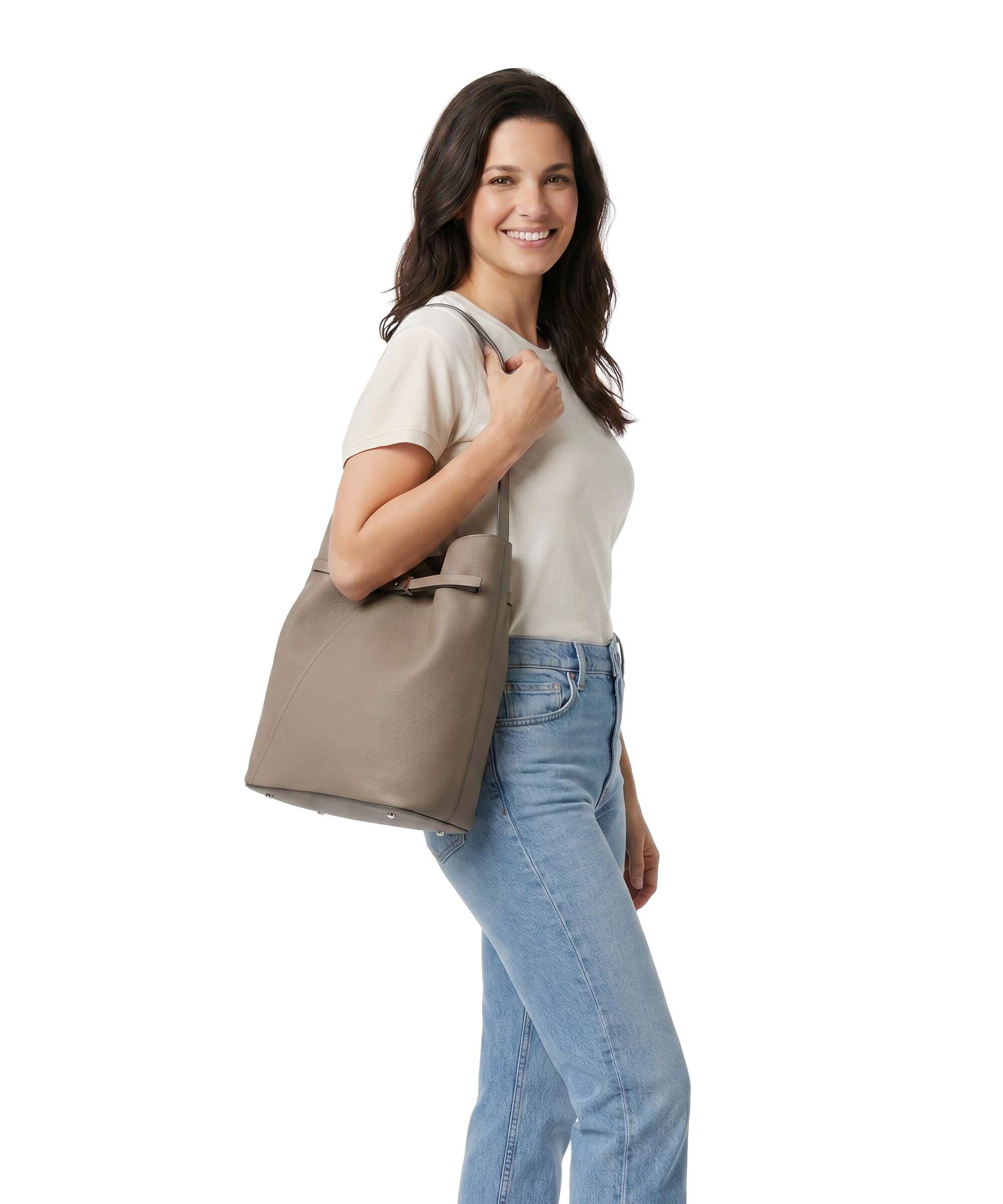 BOSS Revers Bucket bag dark beige