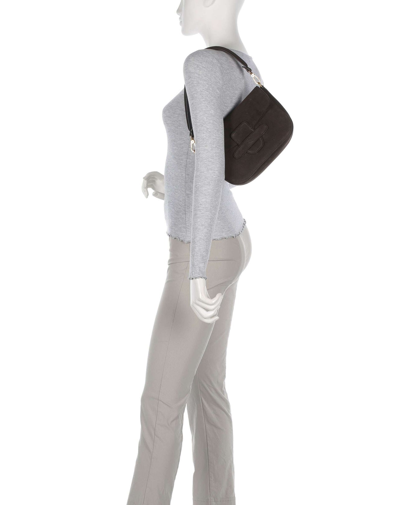 Abro Suede Camilla Shoulder bag brown