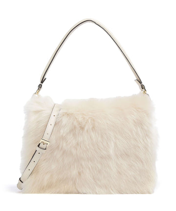 Abro Shearling Astor Skuldertaske beige