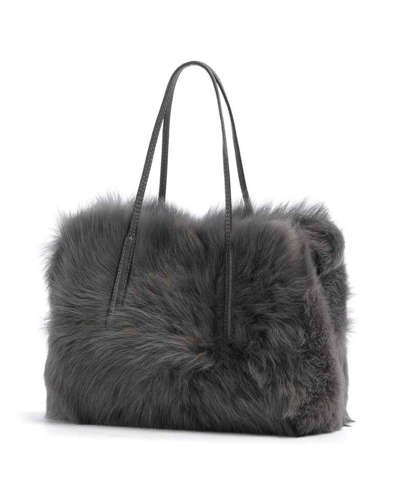 Abro Shearling Noelle Handbag grey