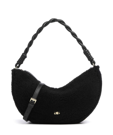 Abro Shearling Moon Skuldertaske black/gold