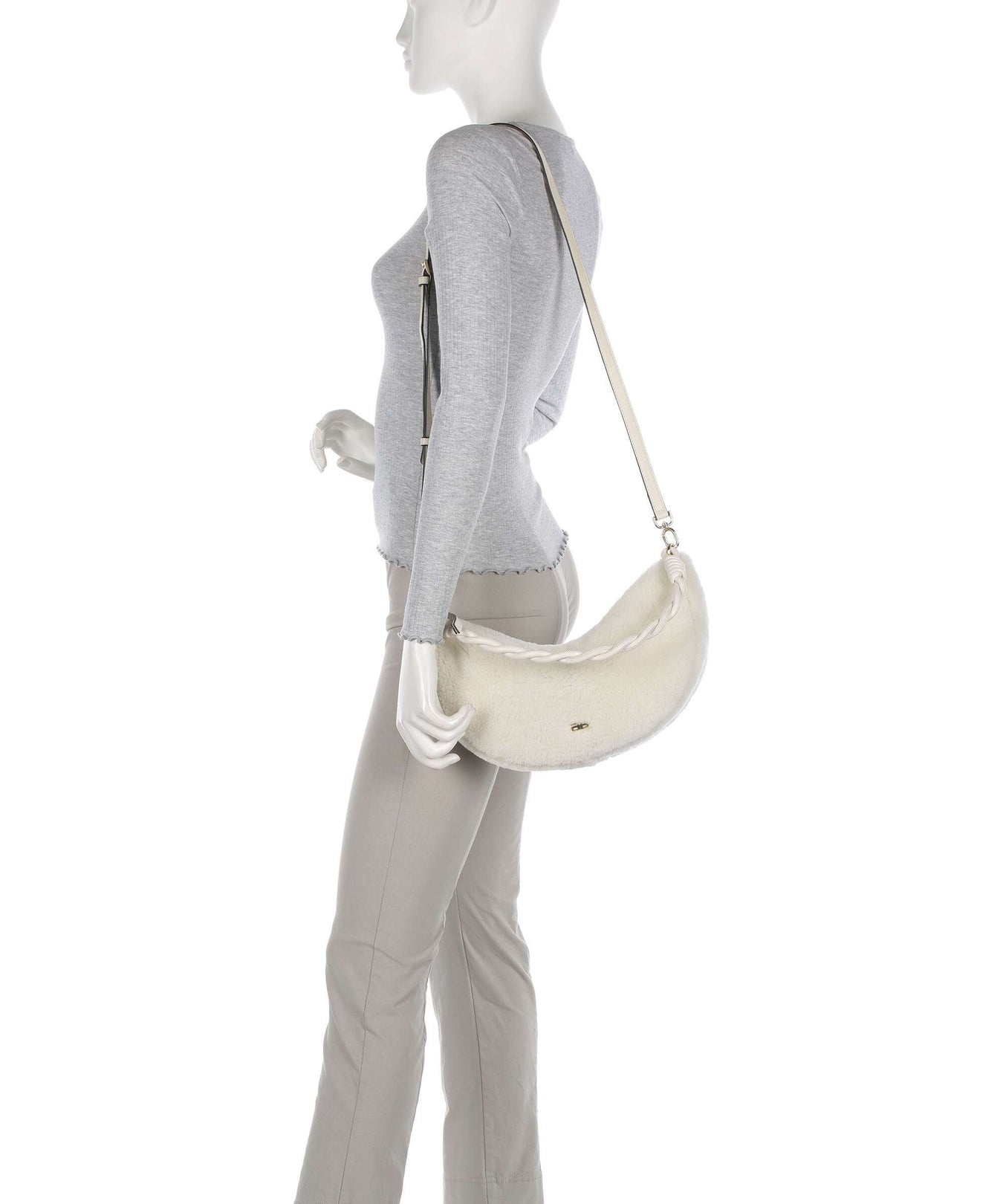 Abro Shearling Moon Shoulder bag milk